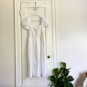 LOFT White Smocked Dress